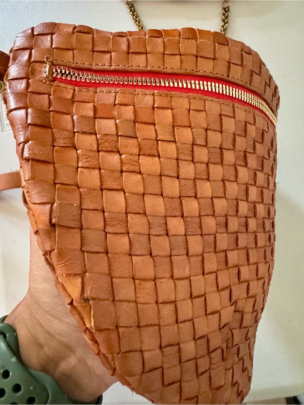 Clare V - Grande Fanny in Natural Woven with Red Zipper - Picture 5 of 6